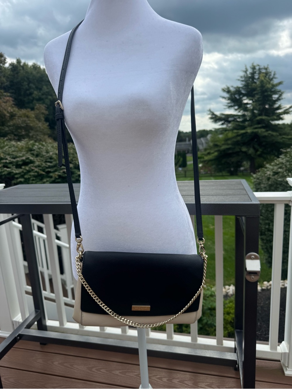 Kate Spade Crossbody Handbag - Black, Cream, Gold Accents